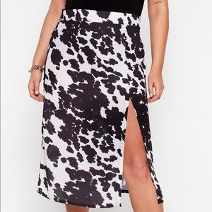 Cow Print Midi Skirt